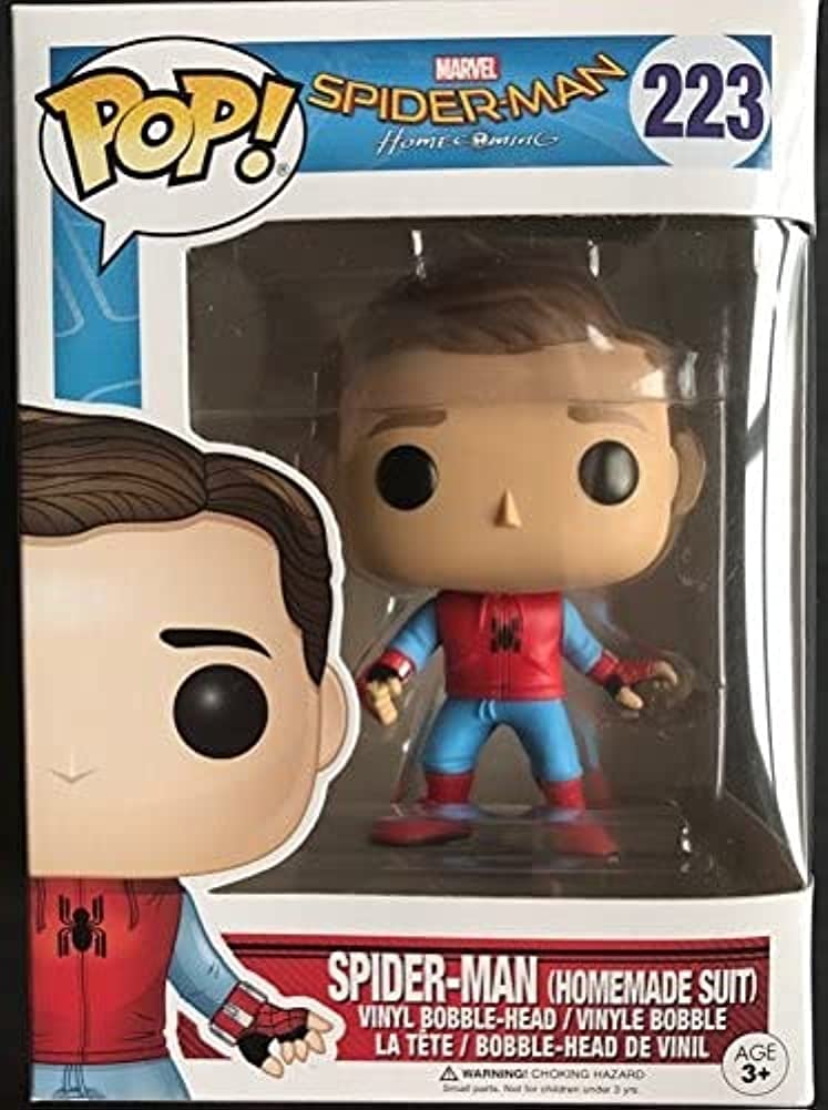 Funko Pop Spider-Man Homecoming Walmart Exclusive Spider-Man Homemade Suit Unmasked #223
