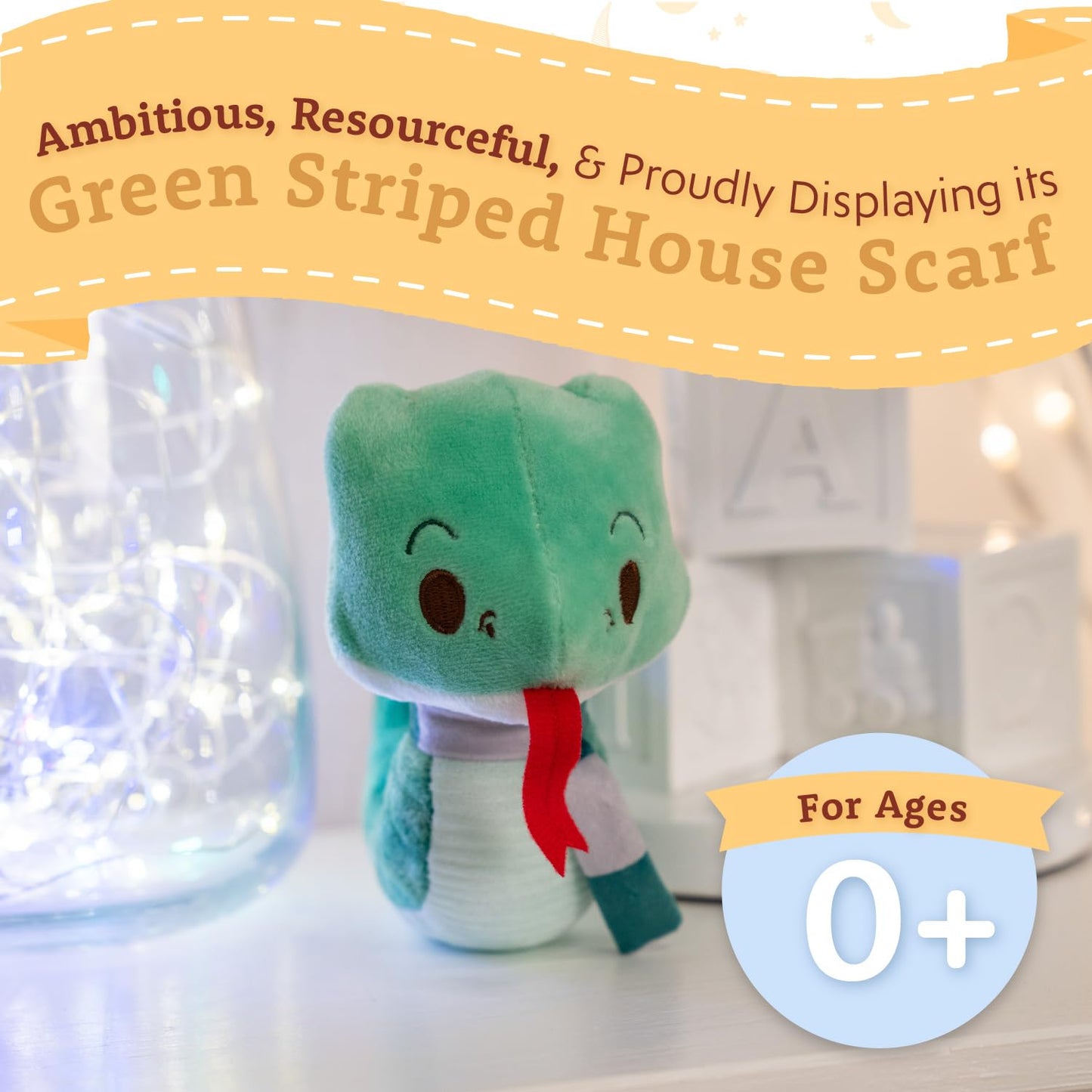 Kids Preferred Harry Potter Slytherin Green Snake Plush Stuffed Animal With Embroidered Details And Green Stripped Scarf Hogwarts House Collectible For Babies, Toddlers, And Kids 6 Inches