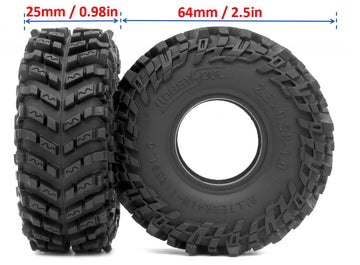 HOBBYSOUL 1.0 Tires 64mm Tall Super Soft Sticky 1.0 Crawler Tires for RC 1/18 TRX4M 1/24 AX24 SCX24 FCX24 Upgrade