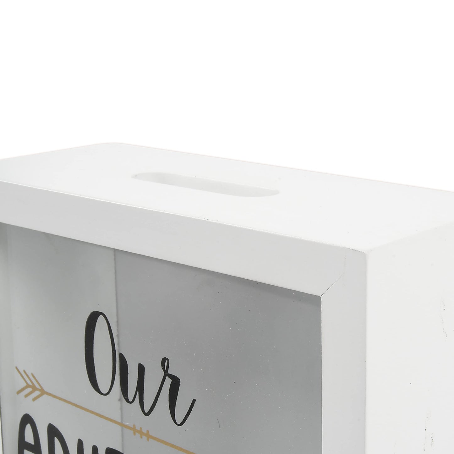 Prinz White Adventure Fund Money Savings Piggy Bank for mature-themeds Kids Savings Box Change Jar 6' x 6' Wooden Shadow Box