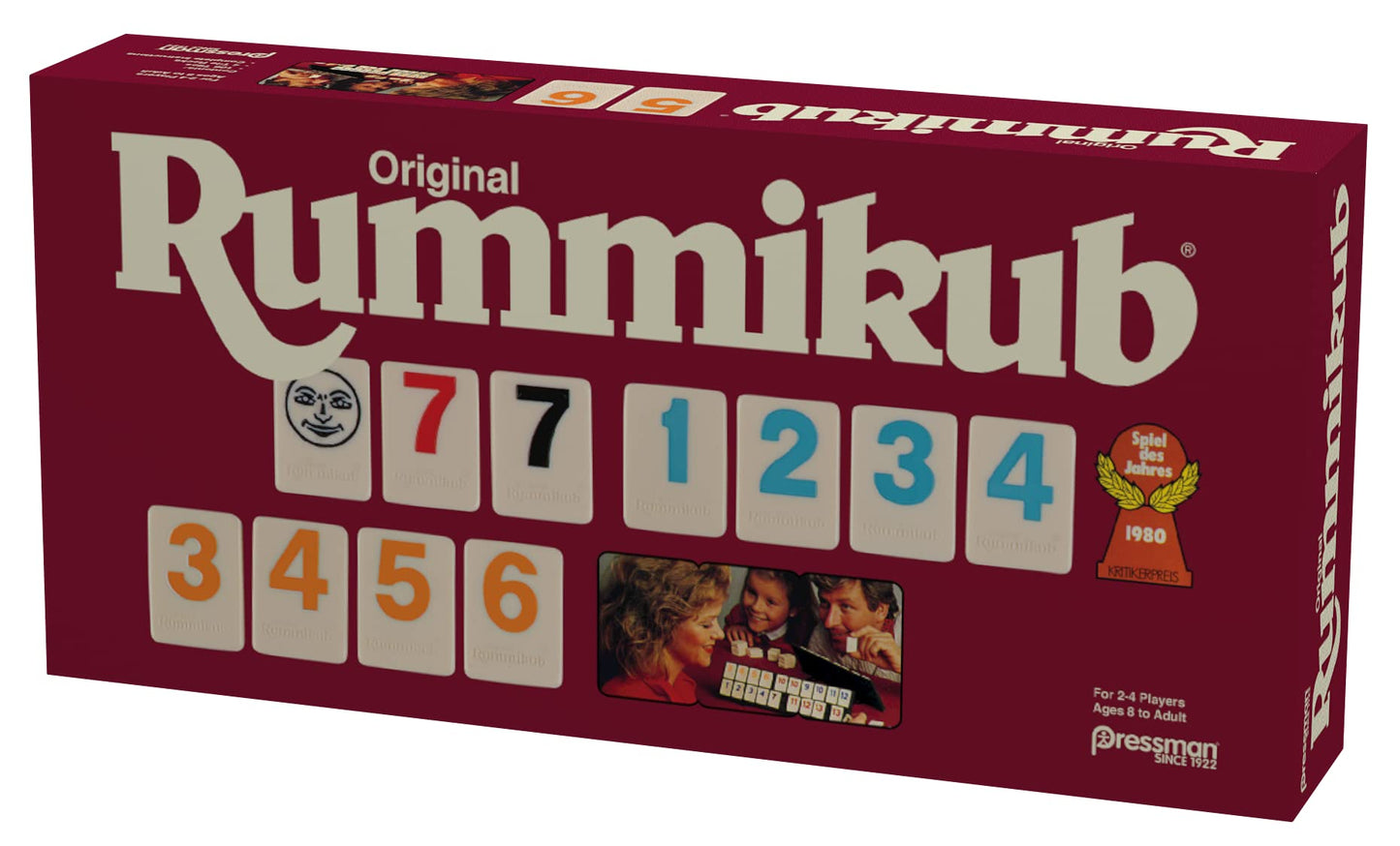 Pressman Original Retro Style Large Numbers Rummikub - Includes Tiles With Bright, Over-Sized, Inset Numbers For Easy Viewing, M