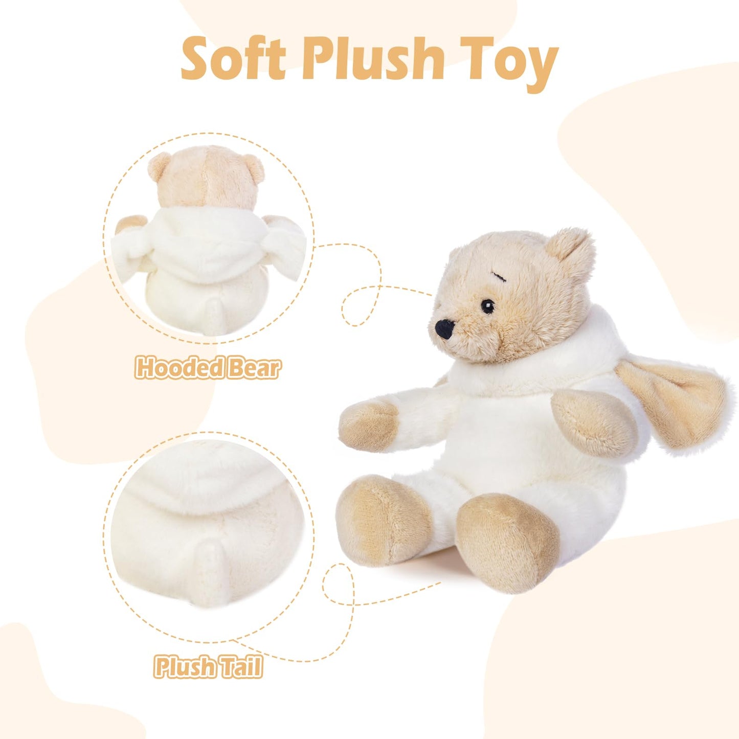 My Oli 7'' Plush Bear Costumed Lamb Hooded Stuffed Animal Bear Stuffed Lamb Plush Toys Gift For Kids Boys Girls
