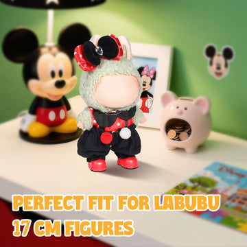 AICase for La bubu Clothes/for La bubu Outfits Clothes Set for 17cm Lububu Doll 3 Piece Set Hat Clothing for LA BUBU Boys and Girls Stylish Adorable Dolls Clothes Accessories (No Doll)_09