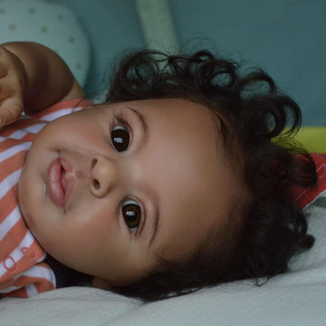 KOKOMANDY Reborn Baby Dolls - Biracial, 21in African American Realistic Ethnic Silicone Toddler Doll