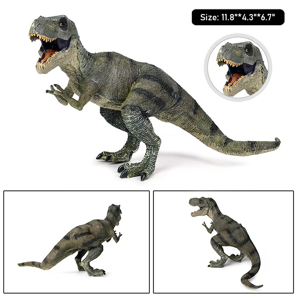 Rcomg Dinosaur Toy Tyrannosaurus Rex, Realistic Dino Figure T-Rex Toy Plastic Educational Prehistoric Animal Dinosaur Figurines For Kids Toddlers (Green)