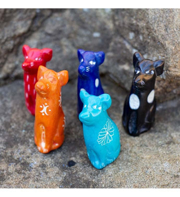Global Crafts Soapstone Tiny Dog Figurines, Handmade In Kenya, Assorted Pack Of 5 Colors (Ksasdog-5Pk)