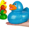 The Dreidel Company Giant Glitter Rubber Duck Toy With Sound Assortment Duckies For Kids, Bath Birthday Gifts Baby Showers Summer Beach And Pool Activity, 6' (3-Pack)