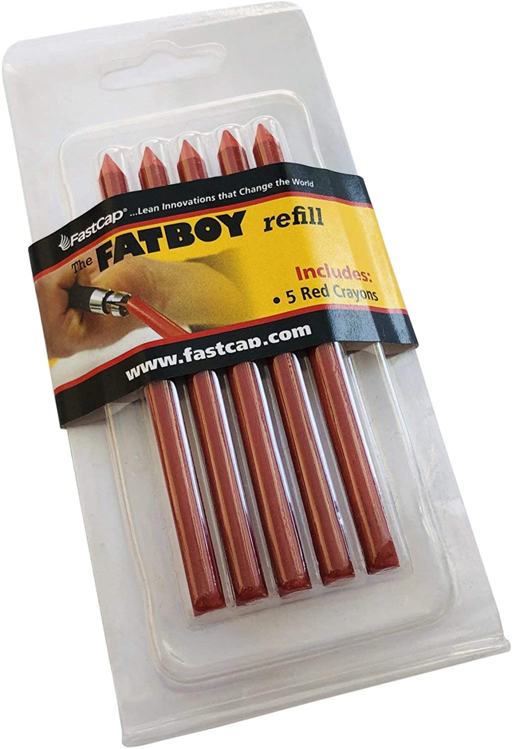 FastCap Fatboy Red Crayon Refills for Mechanical Pencil - Perfect for Architecture Supplies and Construction Tools for Home Impr