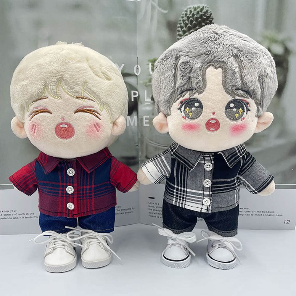Niannyyhouse 10Cm 15Cm 20Cm Plush Doll Clothes Solid Pants Flip Over Jeans Soft Stuffed Plush Toy Dress Up Accessories (A1, 20Cm