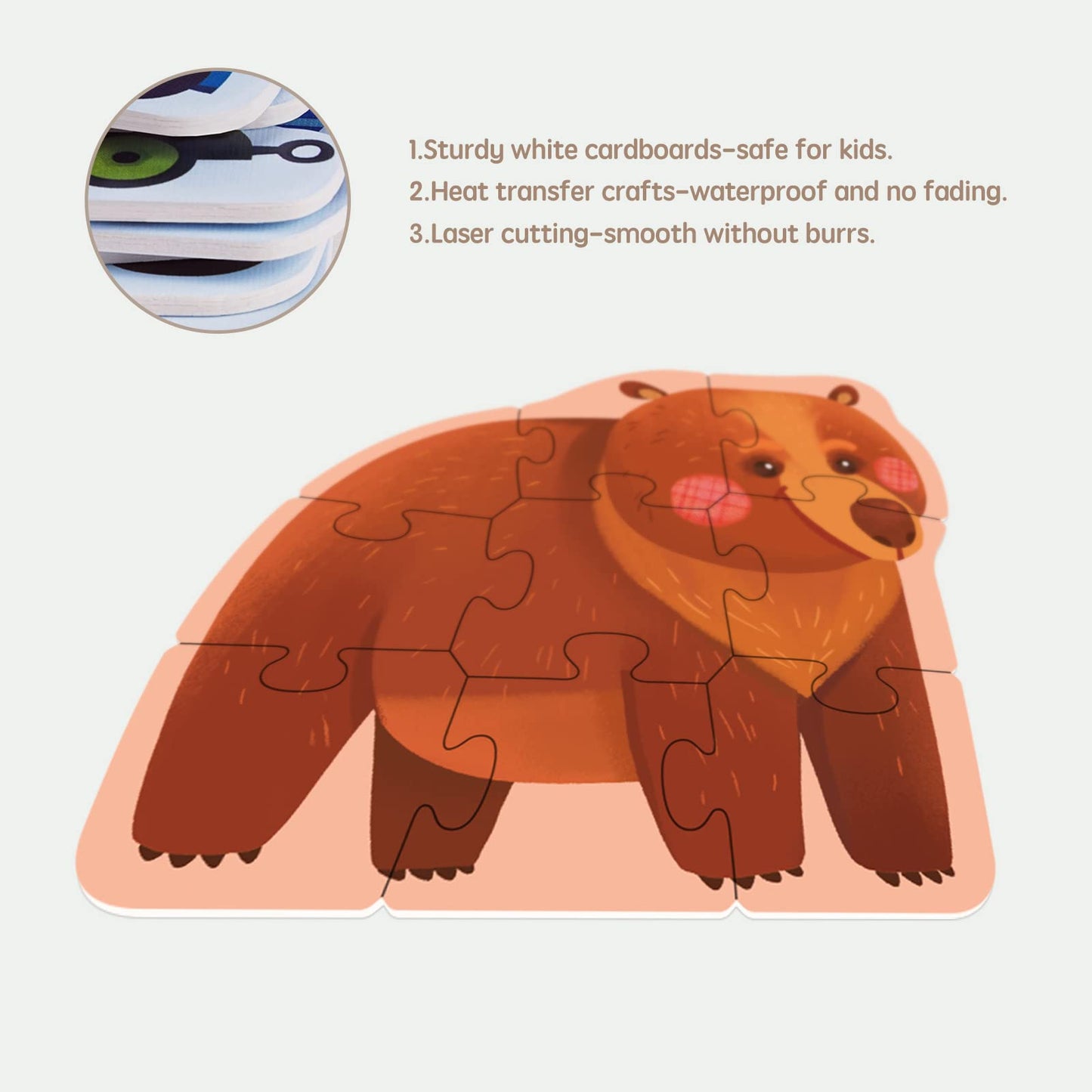 Toi 6 Packs Large Piece Toddler Jigsaw Puzzles For Kids Aged 3+, Animal Shaped Floor Puzzles For Beginner, Preschool Learning Ga