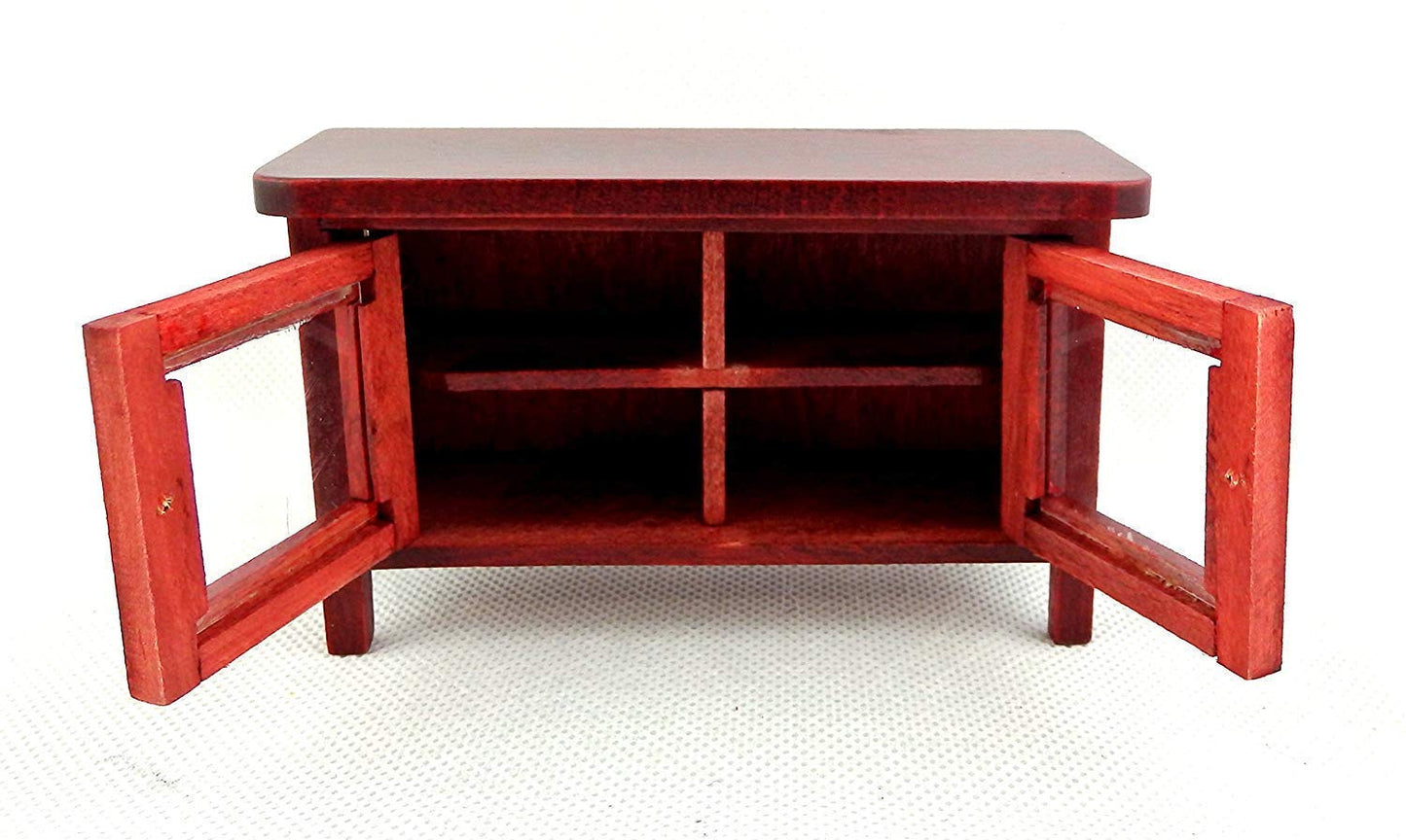 Melody Jane Dollhouse Modern Mahogany Cabinet Tv Stand Miniature Living Room Furniture
