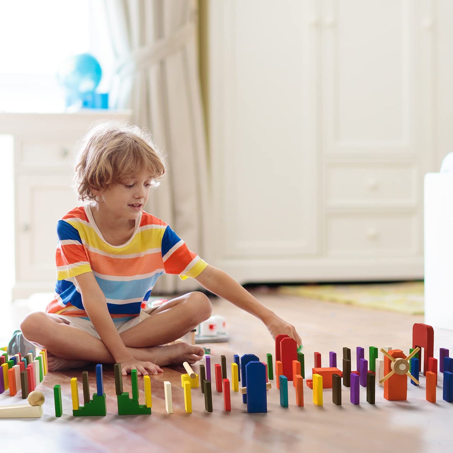 Calmado - 1000 Pcs Wooden Dominos For Kids - Domino Toys For Outdoor Or Indoor Game, Dominos For Kids Ages 4-12 Including Bag, I