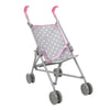 509 Crew: Cotton Candy Pink: Umbrella Doll Stroller - Pink, Grey, Polka Dot - For Dolls Up To 24'', Foldable, Kids Pretend Play,