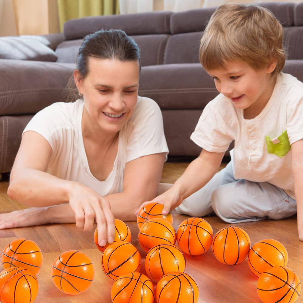 Lovestown 2.5 Inch Basketball Stress Balls, 20Pcs Mini Basketballs Soft Foam Basketball Squishies Small Squeeze Balls Stress Anxiety Relief Balls For Sports Theme Basketballs Party Favors School