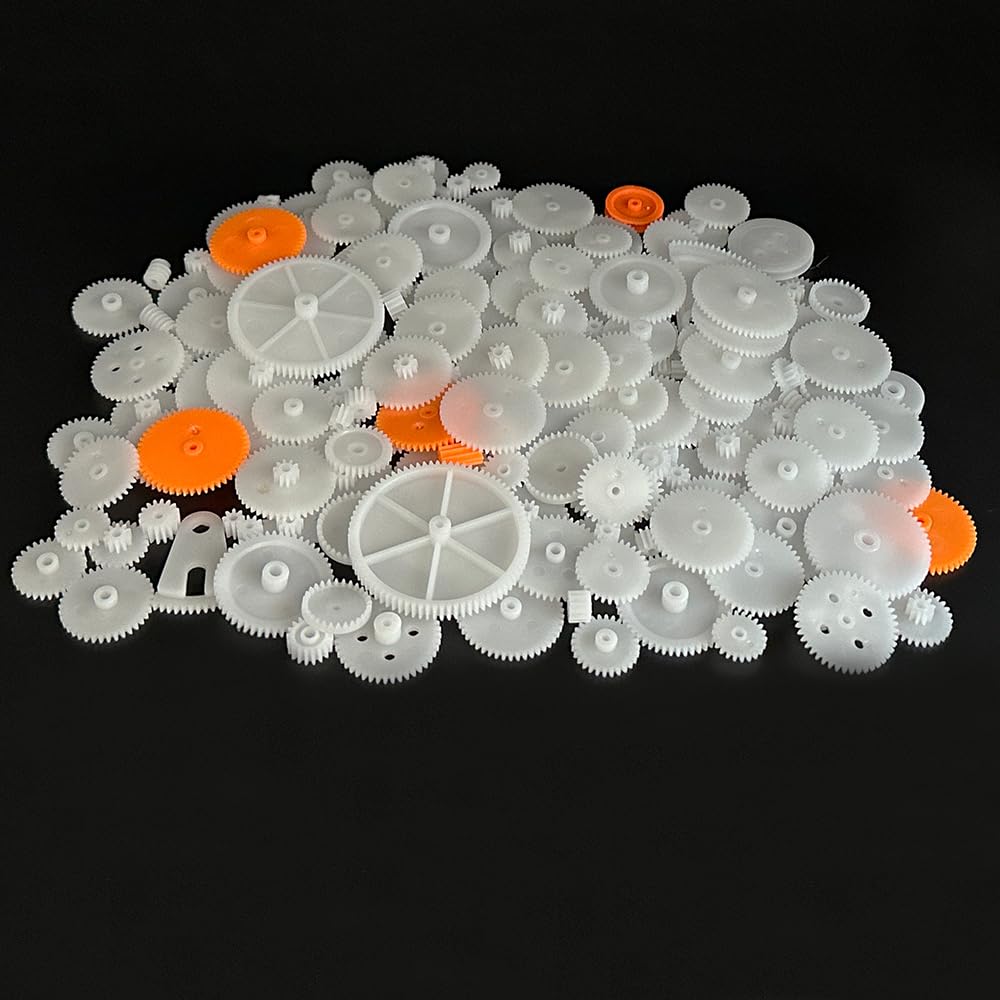 198PCS Small Motor Gears Plastic Gears for Motor RC Car Model Toy DIY Helicopter RC Toy Gear Replacement Module 0.5 (198)