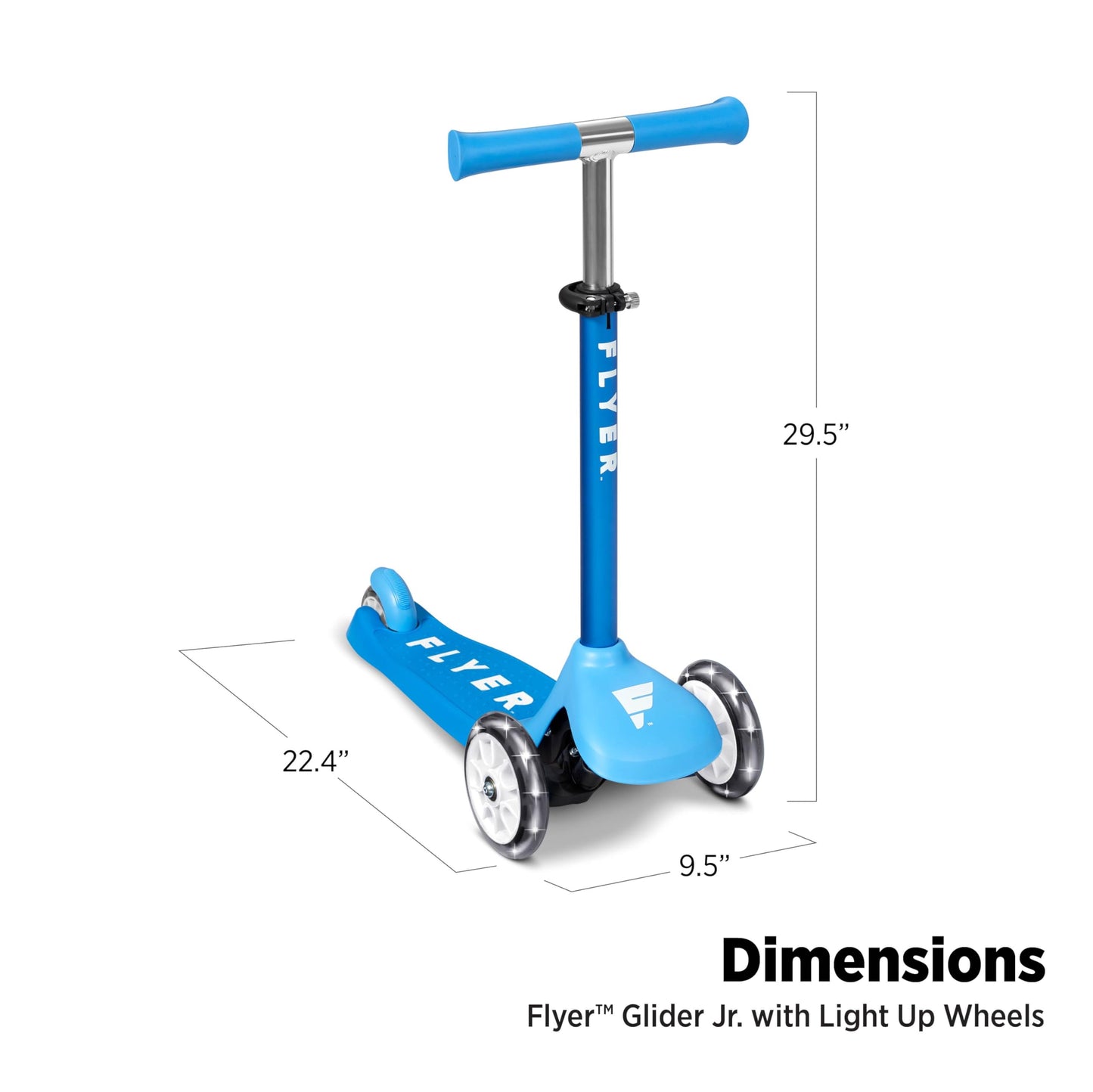 Kids Scooter, Toddler Scooter, Flyer Glider Jr. With Light Up Wheels, Blue, Radio Flyer Ride On Toys For Kids 2-5 Years Old, For