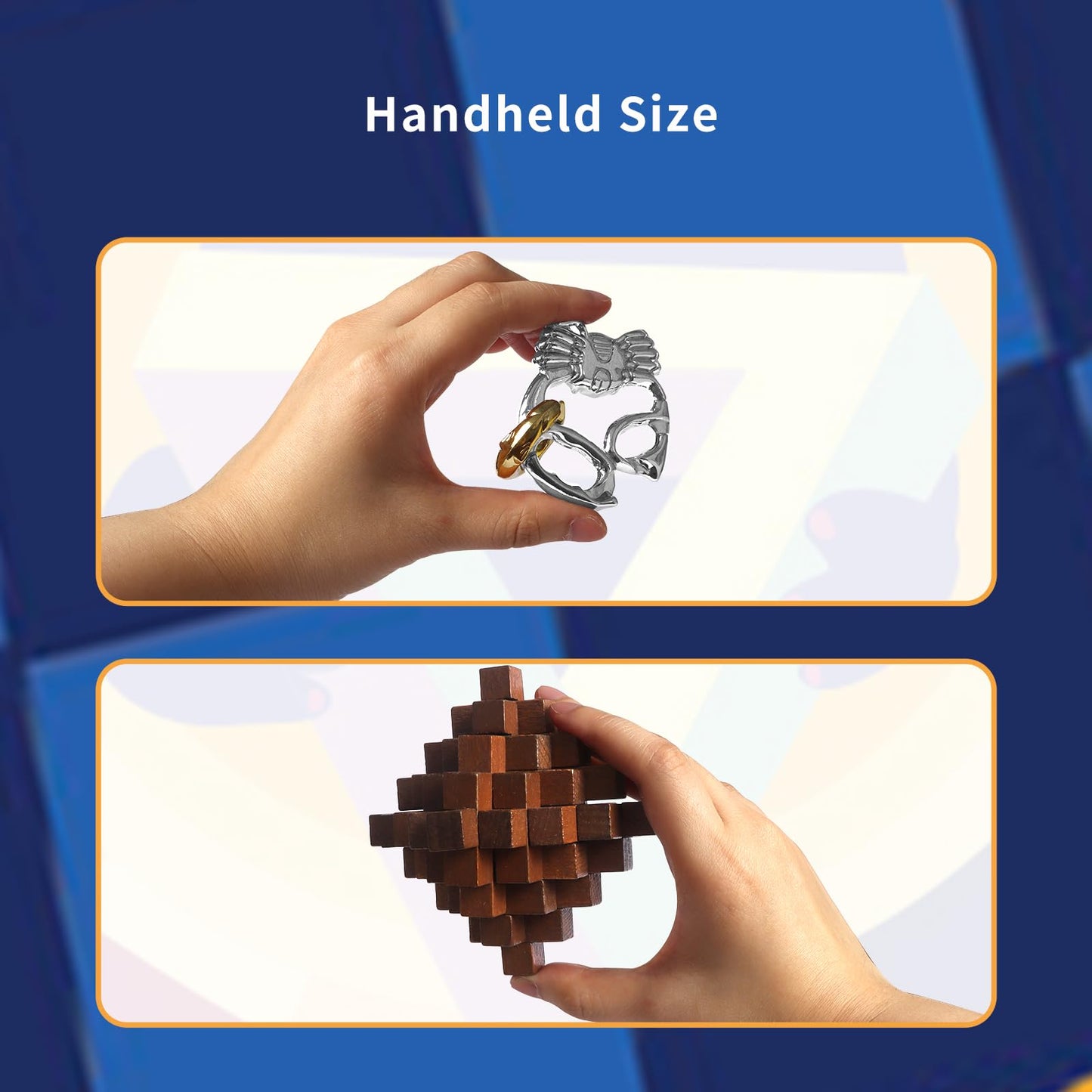 Actpo 9Pcs Retro Wooden And Metal Puzzles Bulk Gift For Kids, Teens, And Adults Unlock Interlock Brain Teaser Toys Game.