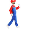 Aoibox Plumber Costume For Kids M&L Super Brothers Cosplay Boys Halloween Costumes Jumpsuit With Hat Mustache Rm