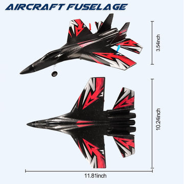 Su27 Rc Plane, 2.4Ghz Rc Airplane Ready To Fly Remote Control Airplane W/ 2 Batteries & 6-Axis Gyro Stabilizer, 2Ch Rtf Hobby Rc