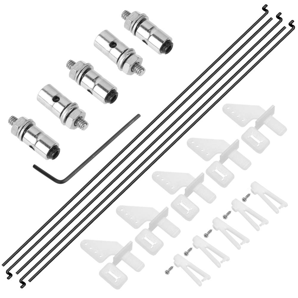 Hobbypark 20Pcs Nylon Control Horns 20X11Mm + 1.2X21Mm Clevis + Pushrod Connector Linkage Stopper 1.3Mm + 1.2 X 180Mm Steel Z St