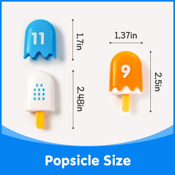 Odoorgames Mini Number Pops - 7 Color Plastic Learning Toys for Kids 3-5, Numbers 1-20 Recognition Games