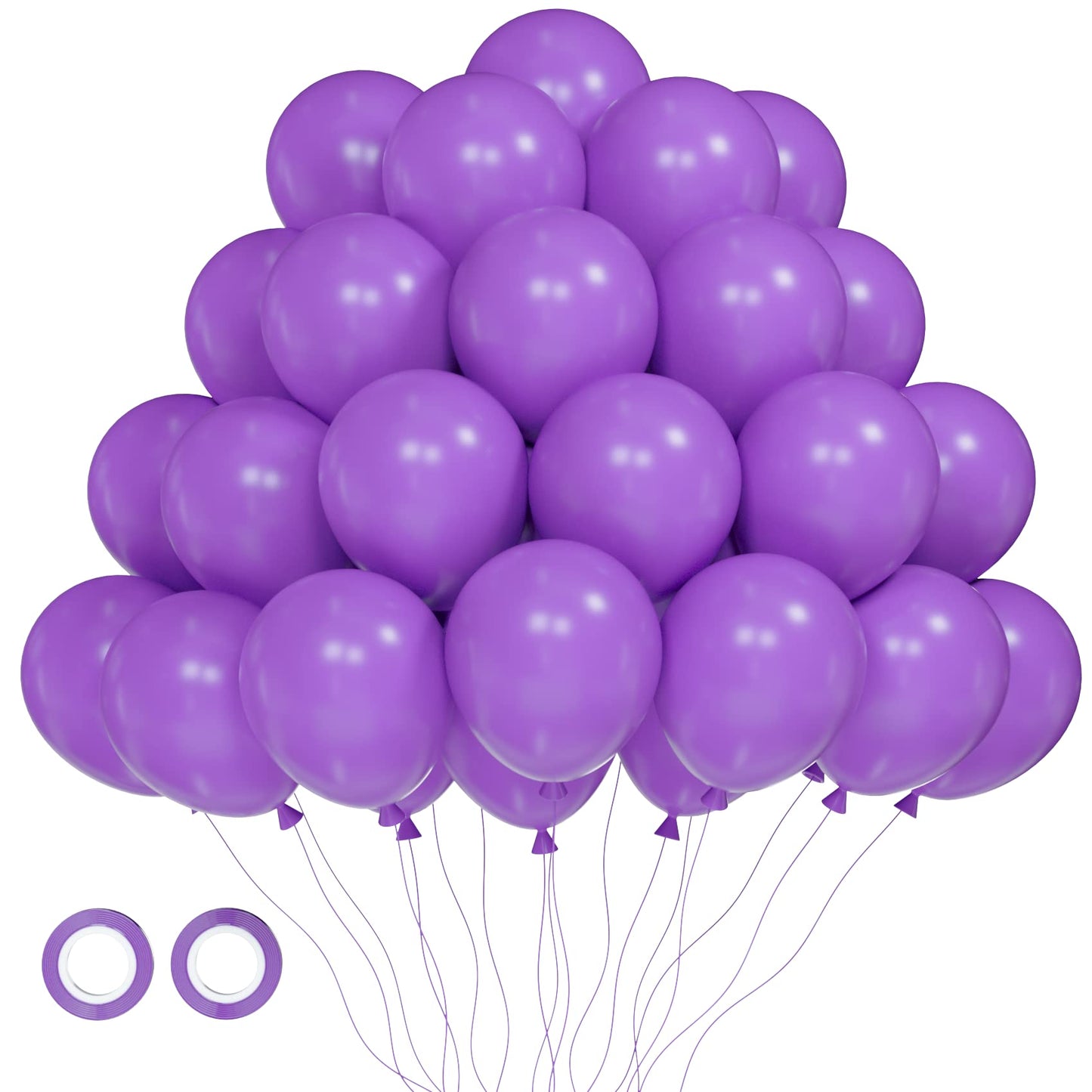 Voircoloria 105Pcs Purple Balloons 12Inch Party Latex Balloons For Birthday Baby Shower Halloween Wedding Valentine'S Day Party