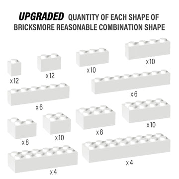 100 Piece White Bricks Bulk, 12 Size White Classic Building Blocks Bricks, Compatible With Lego Parts And Pieces(Color: White)