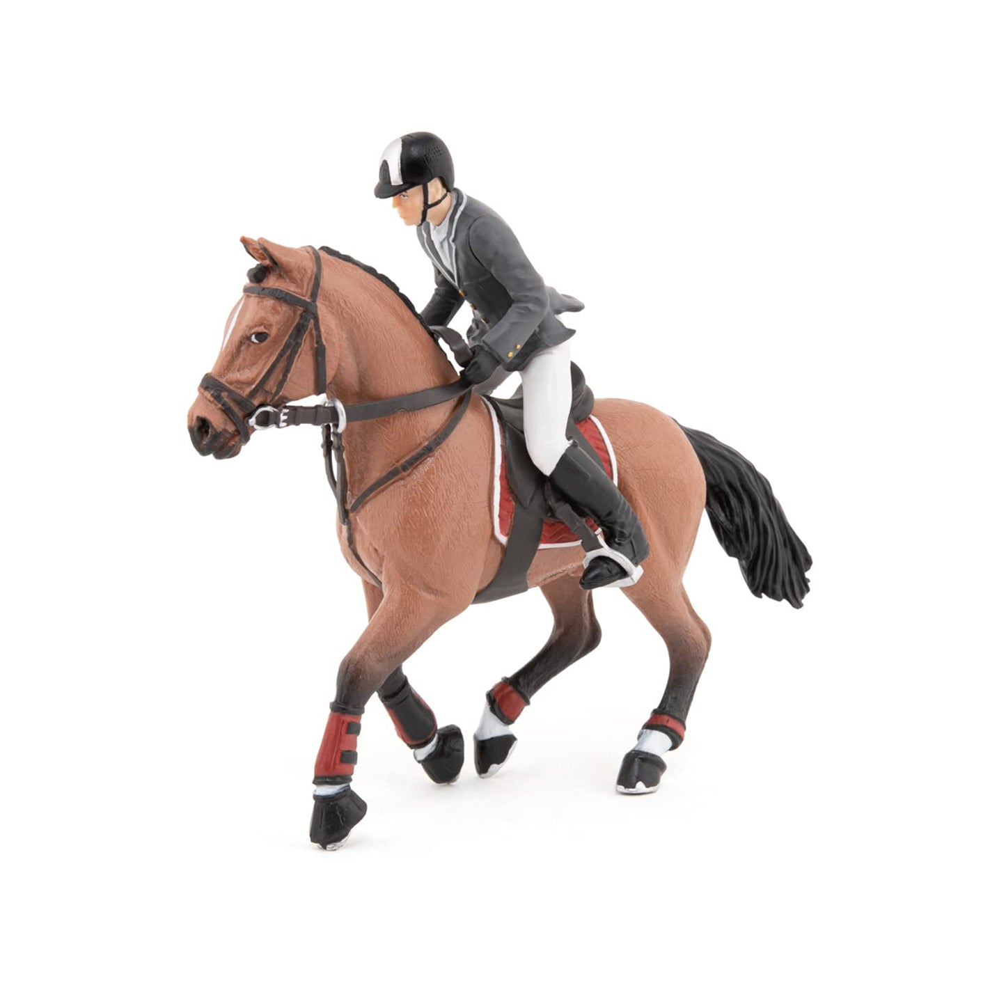 Papo - Hand-Painted - Figurine - Horses,Foals And Ponies - Competition Horse With Rider-51561 - Collectible - For Children - Suitable For Boys And Girls - From 3 Years Old