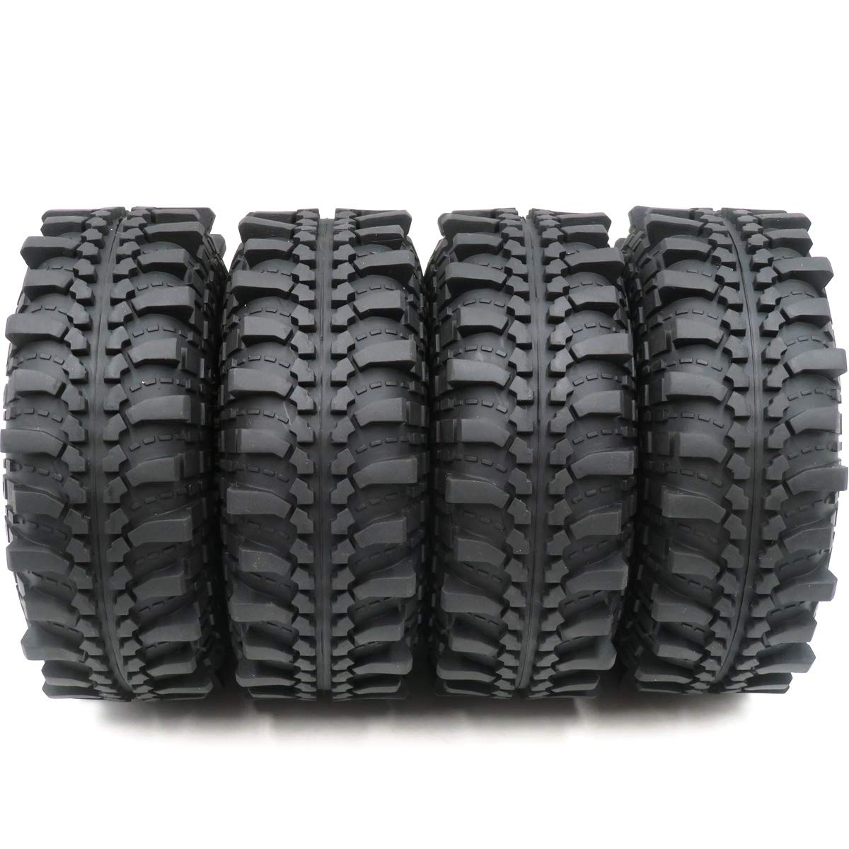 4pcs RC 2.2 Crawler Mud Terrain Tires Super Grip Soft Tyres with Soft Foam Insert Height: 145mm/5.7inch
