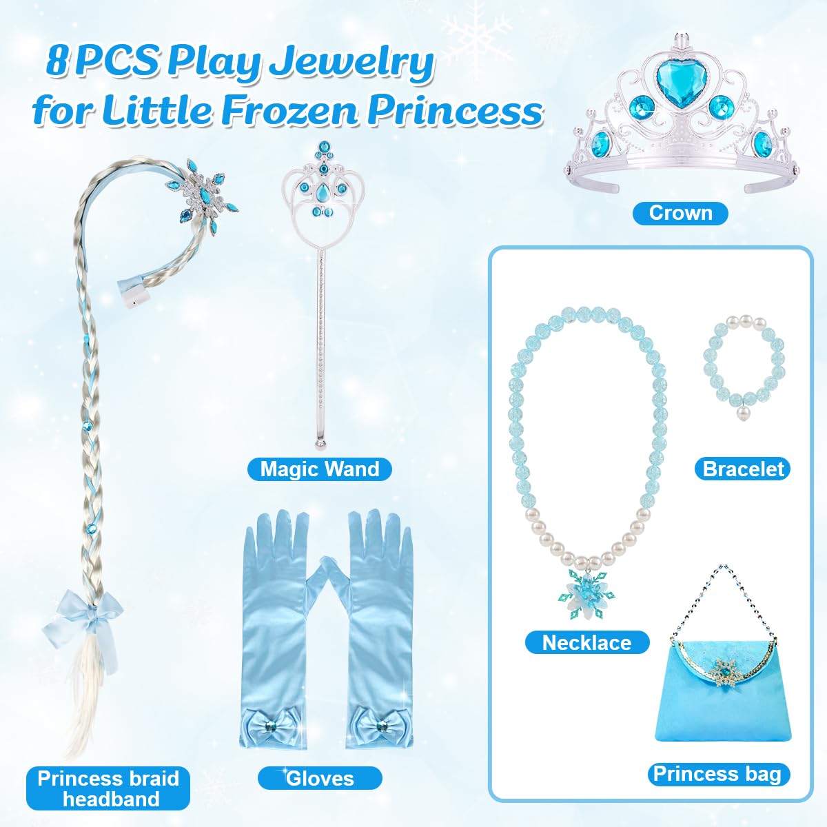 Meland Princess Dresses For Girls - Princess Costume With Long Cape For Cosplay, Dress Up Clothes For Little Girls Age 3,4,5,6,7