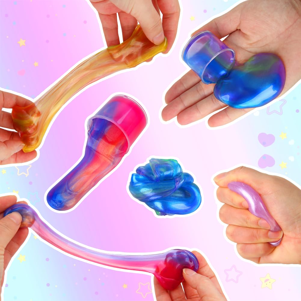 20 Pack Galaxy Slime, Slime Party Favors For Kids Slime Goodie Bag Easter Basket Stuffers Birthday Gifts Class Prizes Girls Boys Adults Stress Relief Toys Super Soft Non-Sticky Putty