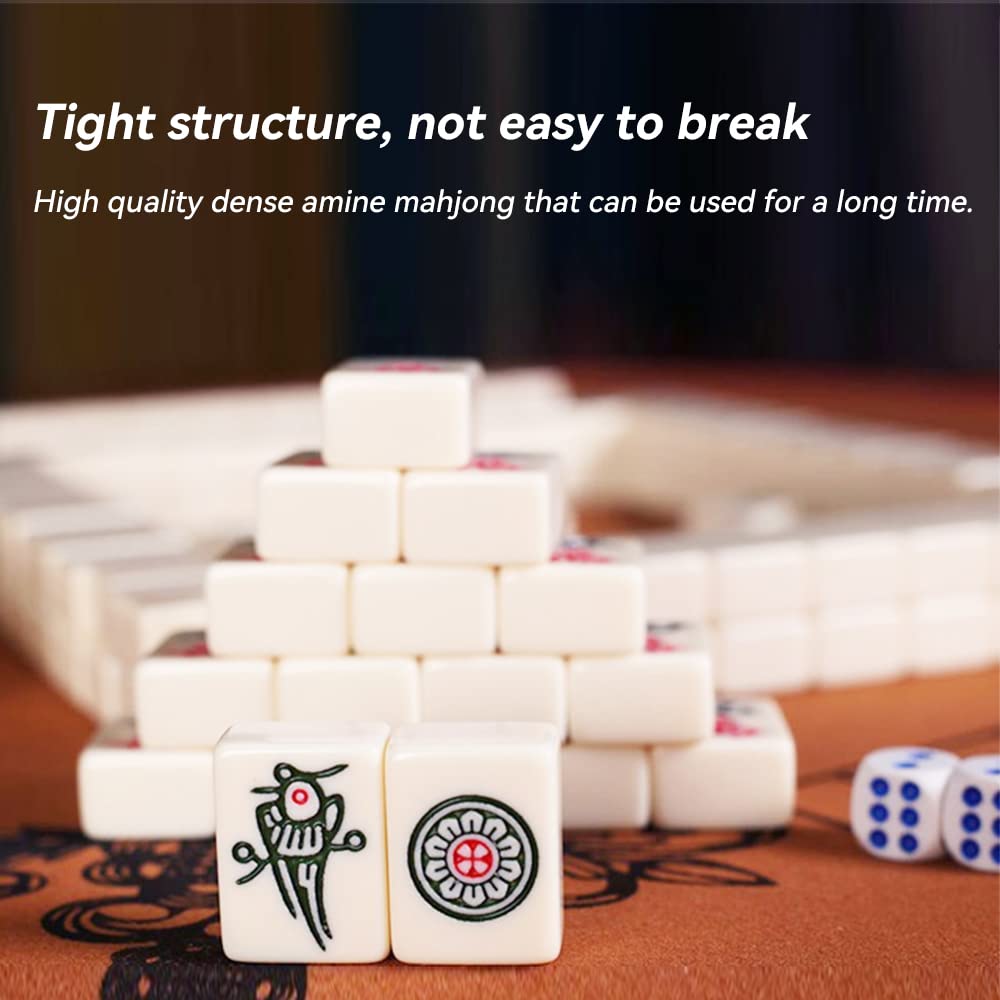 Drizzle 24Mm Travel Mahjong Game Set Mini Duck - 0.9'' Portable 144 Tiles - 4Pcs Racks Melamine Material Mah-Jong Family Leisure