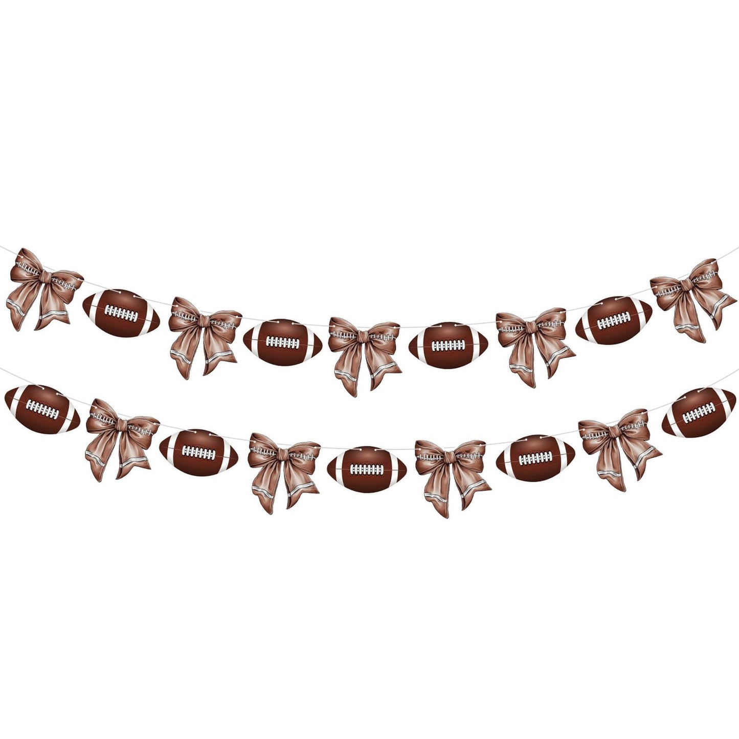 TaoBary 2 Pack Football Garland Decorations - Football Banner Hanging Decorations Decor for Sport Themed Birthday Party Bowl Gam