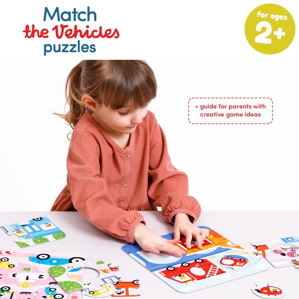 Banana Panda Match The Vehicles Puzzles - Includes 6 Large Beginning Puzzles And Matching Elements - For Kids Ages 2-4 Years