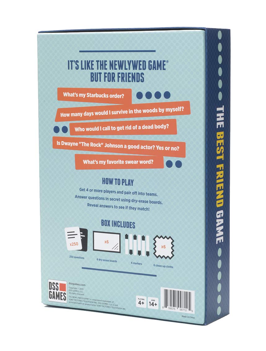 DSS Games The Best Friend Game - Fun Party Game to Test Your Knowledge of Friends, Blue Color
