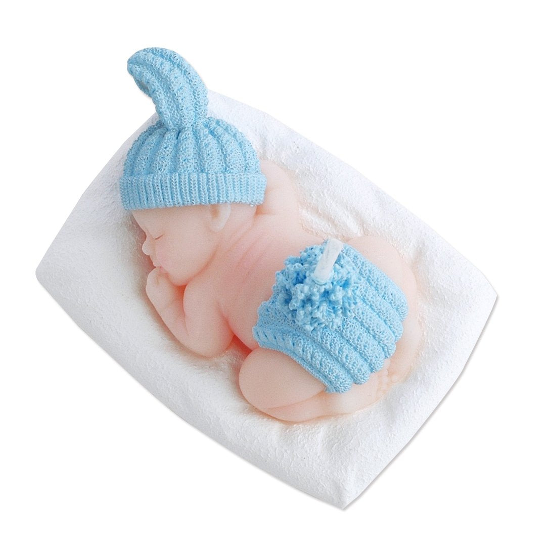 Birthday Candle Sleeping Baby Cake Topper Candle for Party Baby Shower (Blue)