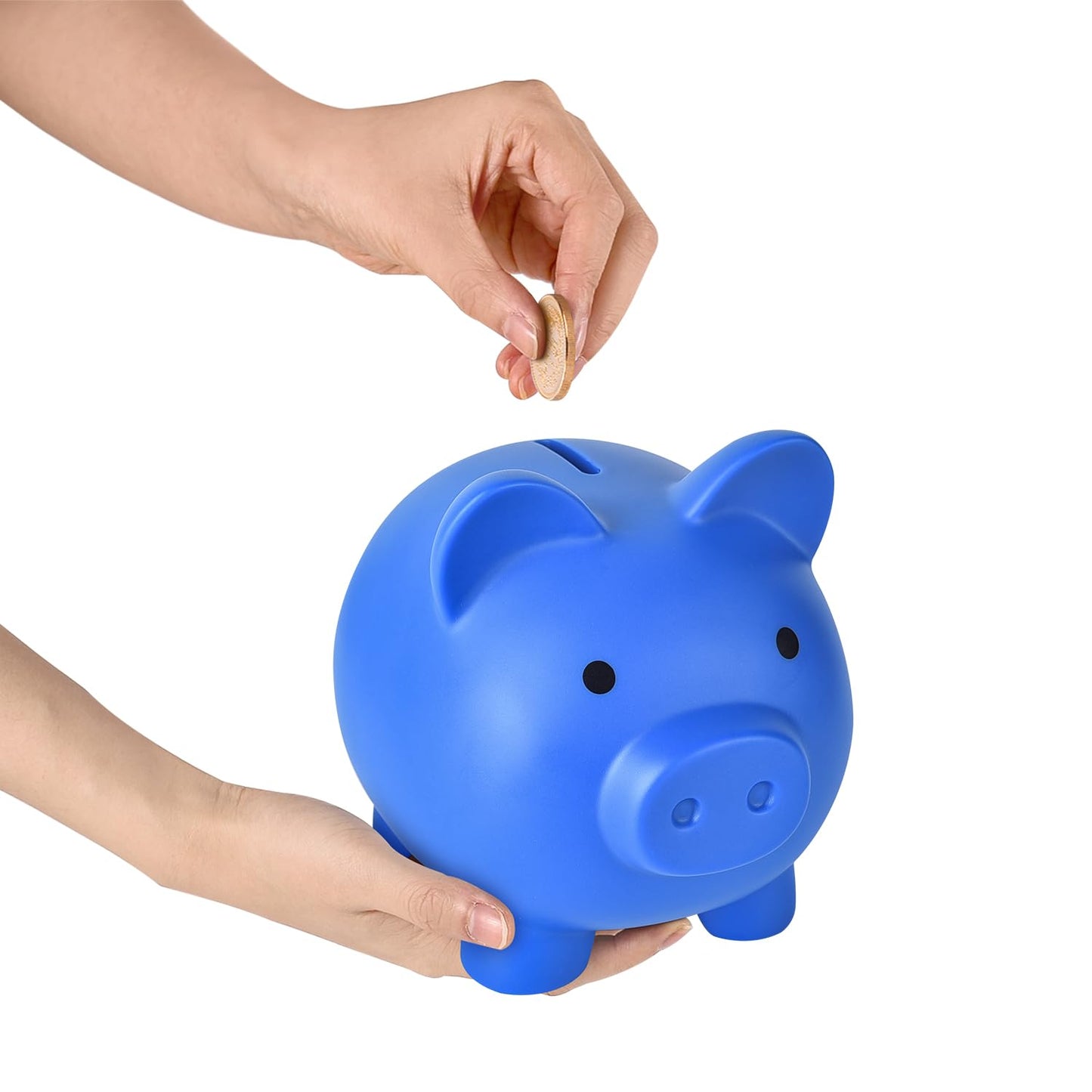 Pjdrllc Piggy Bank, Unbreakable Plastic Money Bank, Coin Bank For Girls And Boys, Medium Size Piggy Banks, Practical Gifts For Birthday, Easter, Christmas (Dark Blue)