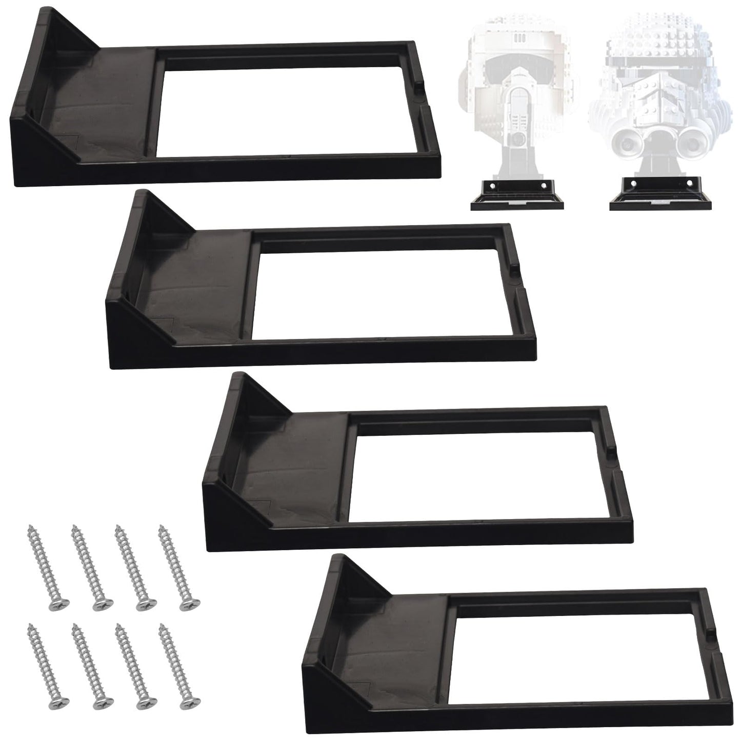 Fennoral 4 Pack Wall Mount/Wars Helmet Display Shelf For Lego Star Wars Helmet Compatible With All Standard Lego Helmets, Sturdy