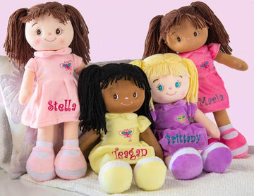 Dibsies Personalized Butterfly Snuggle Doll - 15 Inch (Black Hair)