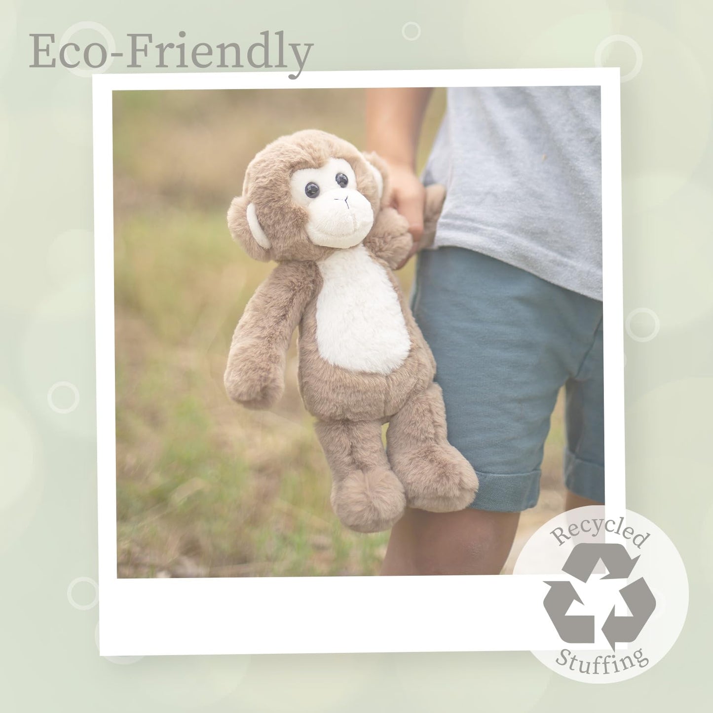 World's Softest Plush MoMo Monkey Stuffed Animal - Medium 10" Huggable Toy, Multicolor, Kid-Friendly Polyester, Model WS01141-0016