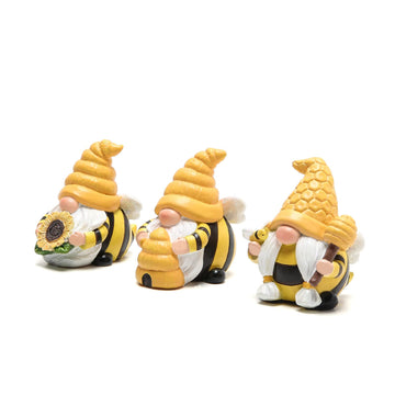 Hodao 3 Pcs Bumble Bee Spring Gnome Decorations Honey Bee Gnomes Ornaments World Bee Day Decorations Gifts Fall Thanksgiving Gnomes Figurines Honey Bee Birthday Gifts For Mom,Grandma, Women