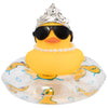 wonuu Car Duck Rubber Duck Car Ornaments Duck Car Dashboard Decorations with Cute Headband Swim Ring Necklace Sunglasses C-Female Crown&Chain
