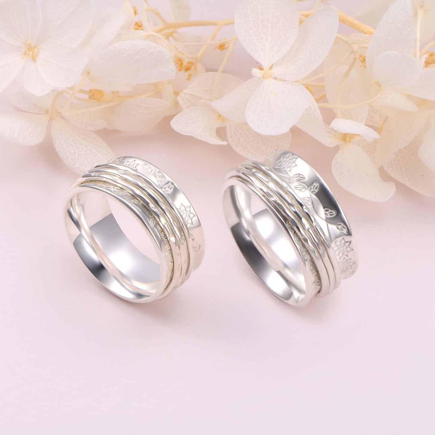 Jzmsjf Spinner Ring 925 Sterling Silver Fidget Rings For Anxiety Stress Relieving Meditation Rings Women Men