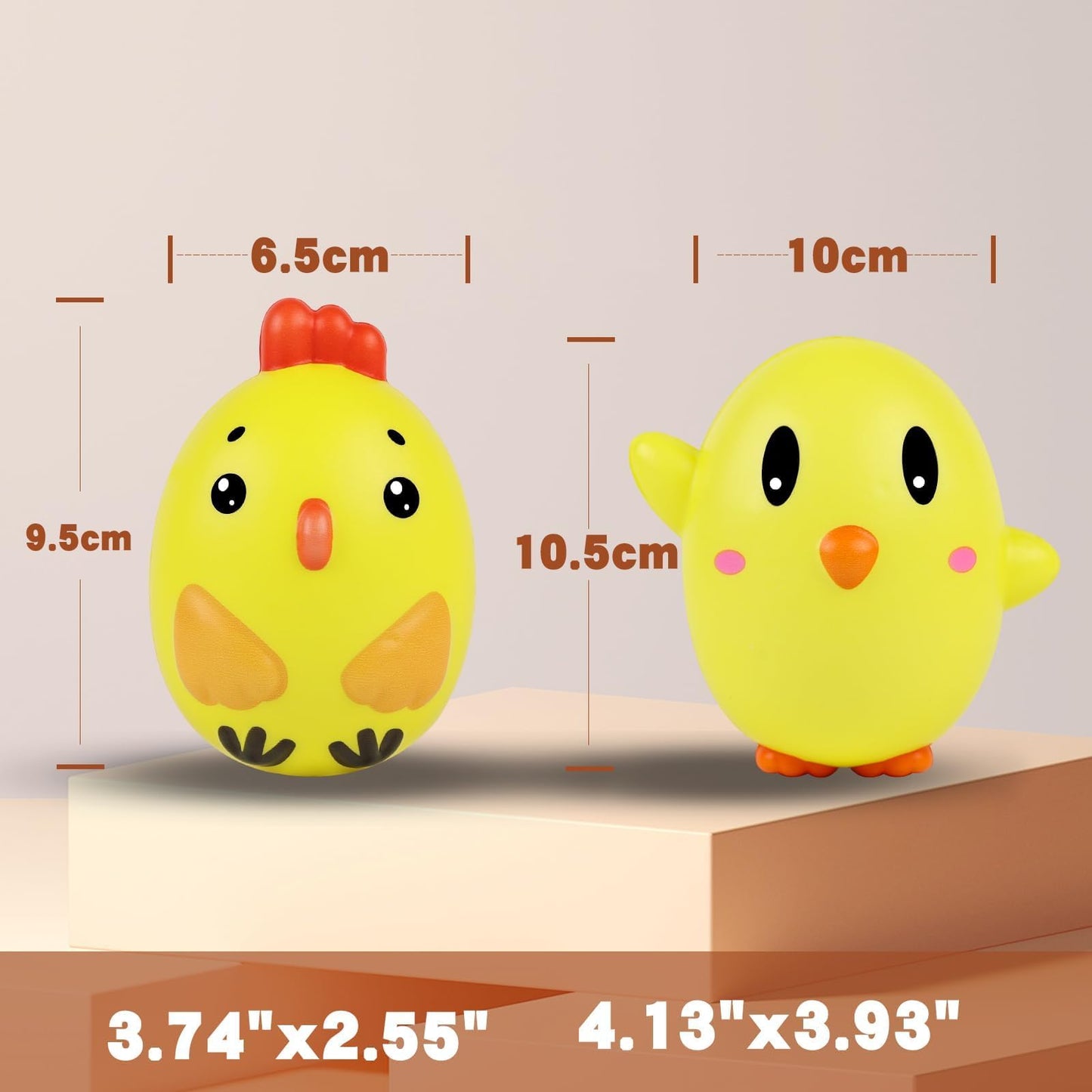 Anboor 2 Pcs Squishies Easter Egg Chick Slow Rising Stress Balls For Egg Hunt Supplies Easter Basket Stuffers Stress Relief Sque