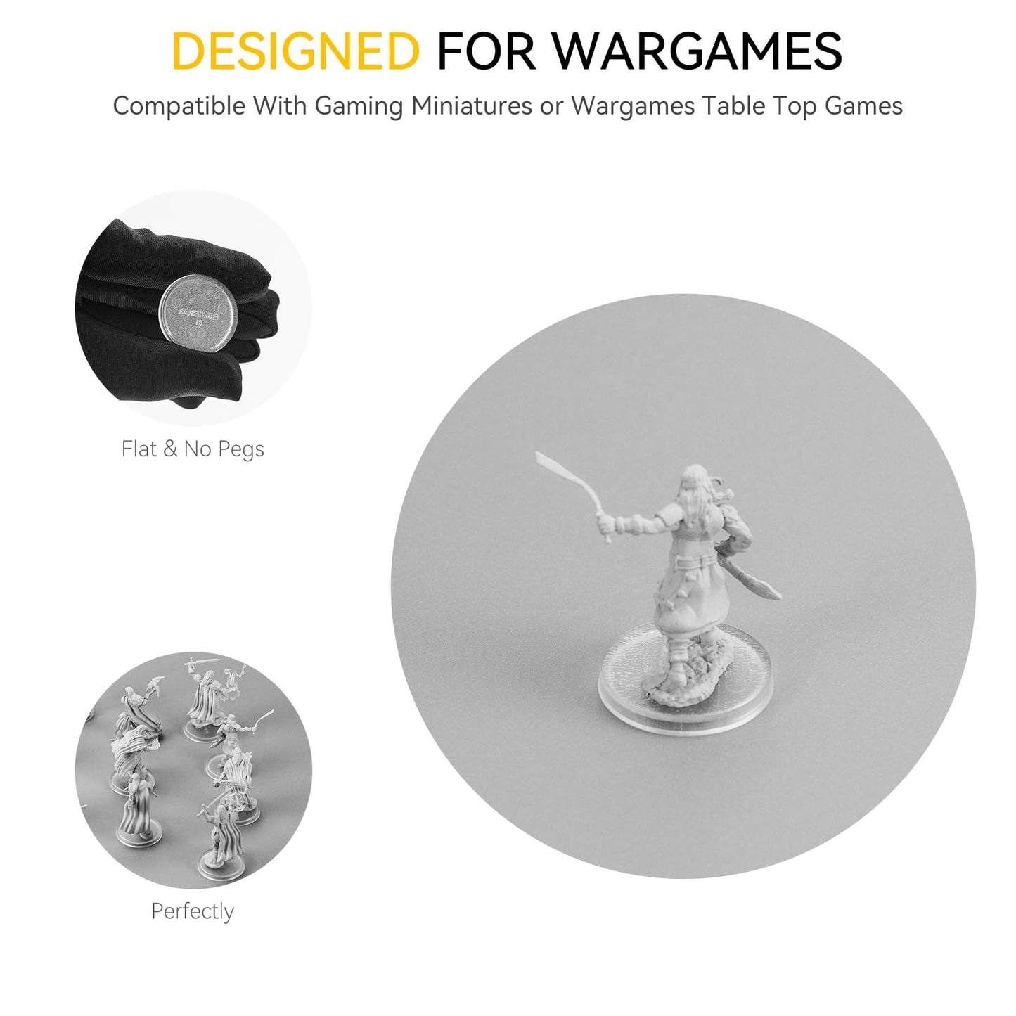 100Pcs Miniature Bases With 120Pcs Adhesive, 25Mm/0.98Inch Clear Round Plastic Model Bases For Gaming Miniatures Or Wargames Boa