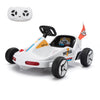 TOBBI Electric Go Kart for Kids, 12V Ride on Car Outdoor Pedal Race Toy with Music, Remote Control, Flashing Lighting, for 3-8 Y