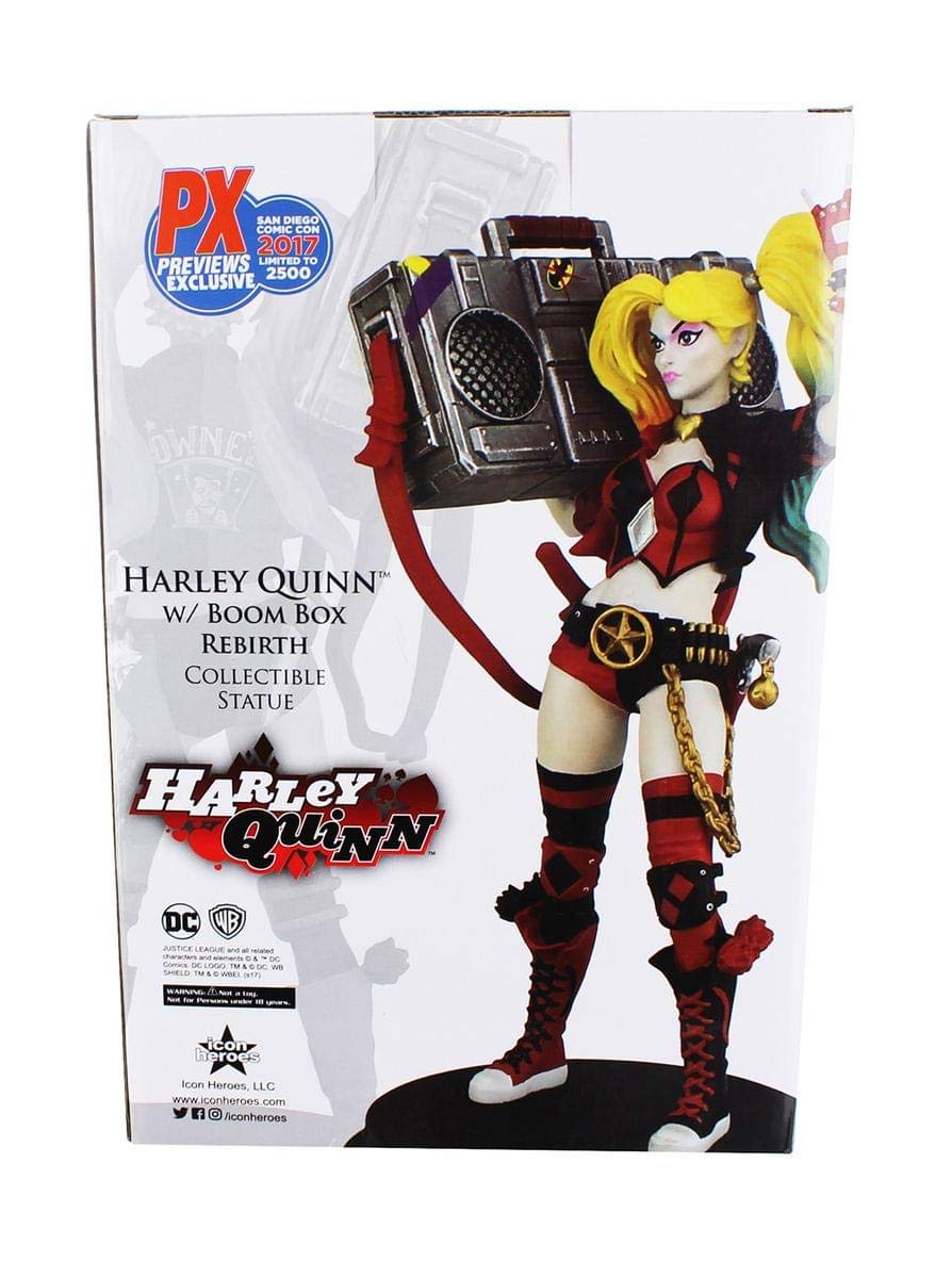Icon Heroes Dc Rebirth 8' Harley Quinn W/Boombox Statue (Sdcc 2017 Exclusive)