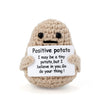 Mini Funny Knitted Wool Potato Toy With Positive Card - Creative Cute Crochet Doll Cheer Up Gift For Friends, Parties, Christmas Decoration And Encouragement