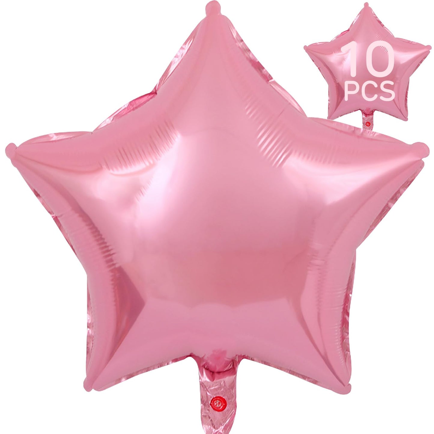 Pink Star Balloons 18 Inch, 10 Pcs Candy Pink Star Shaped Mylar Helium Foil Metallic Balloon For Birthday Party Decorations Baby