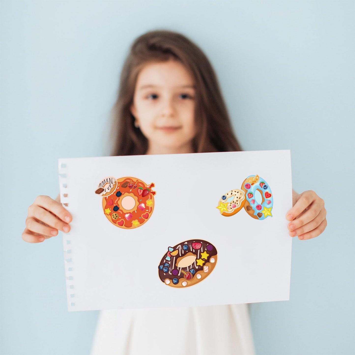 24 Sheets Donut Make A Face Sticker Sheets For Kids Todders Activities, Make Your Own Stickers For Kids Birthday Party Favor Sup